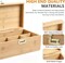 Bamboo Storage Box, 13.8" x 8" x 6" Extra Large Wooden Storgae Organizer with Combination Lock, Versatile Storage Contaniers with Adjustable Compartments for Home Office Jewelry Keepsakes